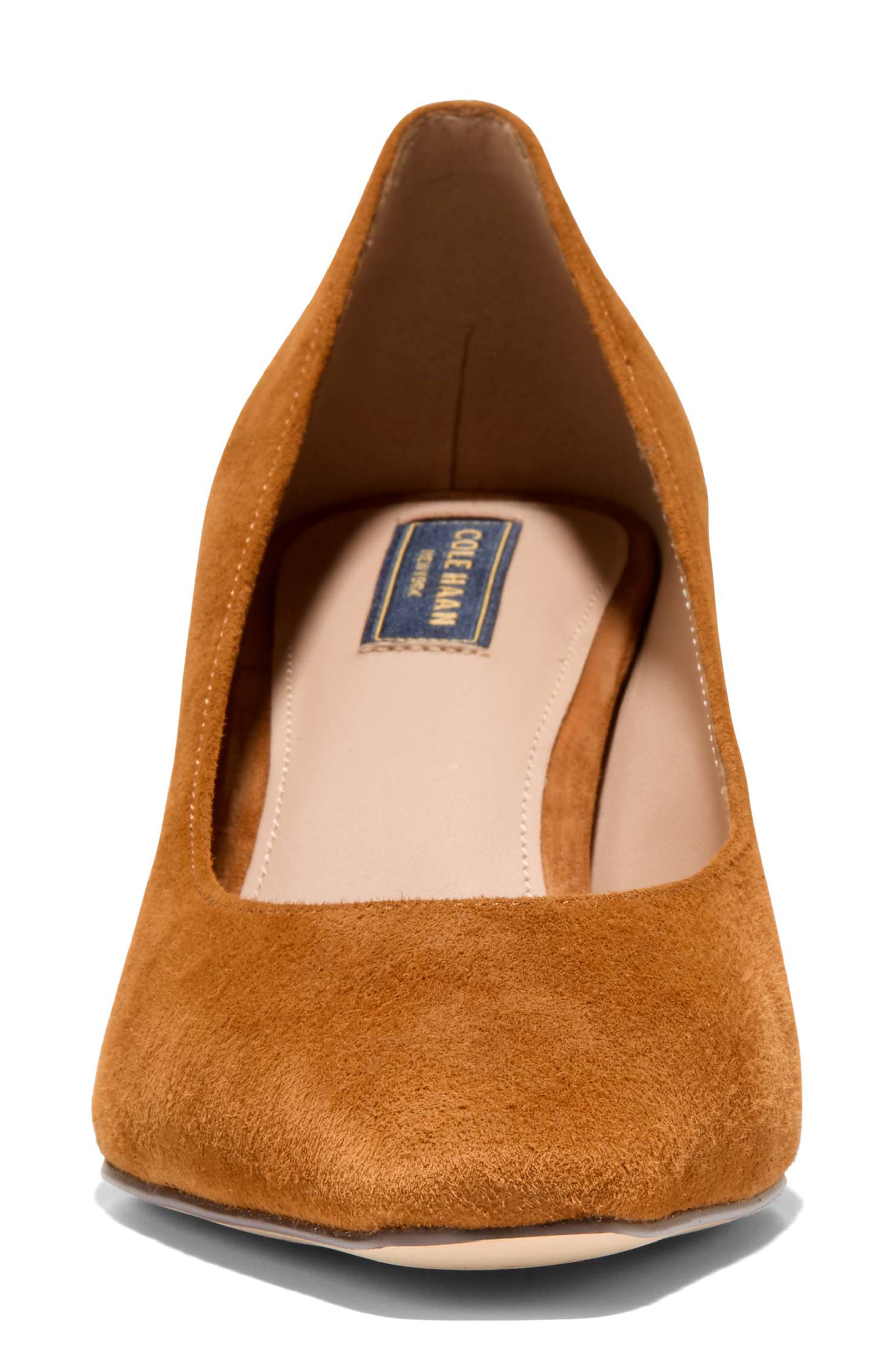 Blanche Block Heel Pump, Alternate, color, TOBACCO SUEDE / STACKED HEEL