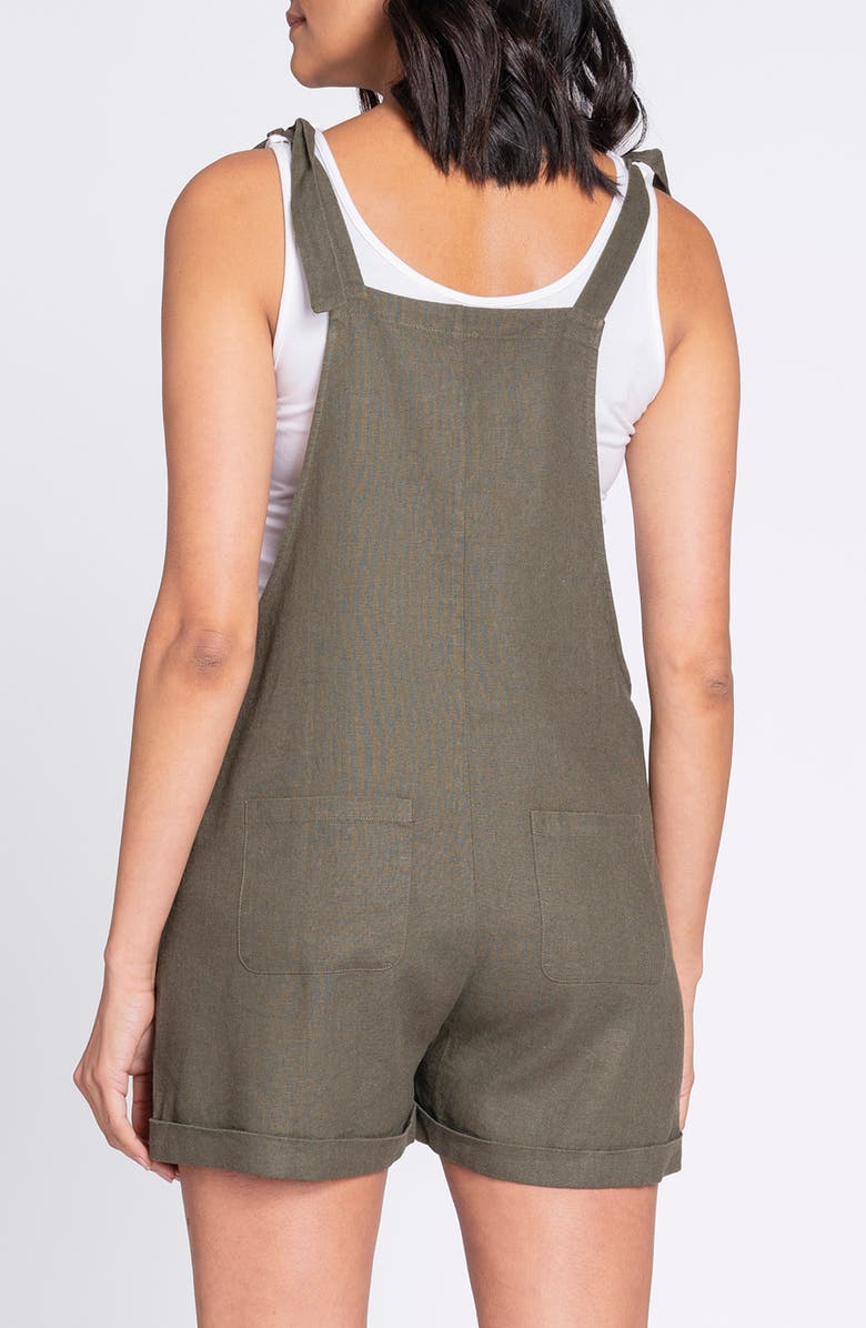 Seraphine Linen Blend Maternity Shortalls, Alternate, color, 
