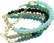 OLIVIA WELLES Gianna Bead & Link Bracelet Set