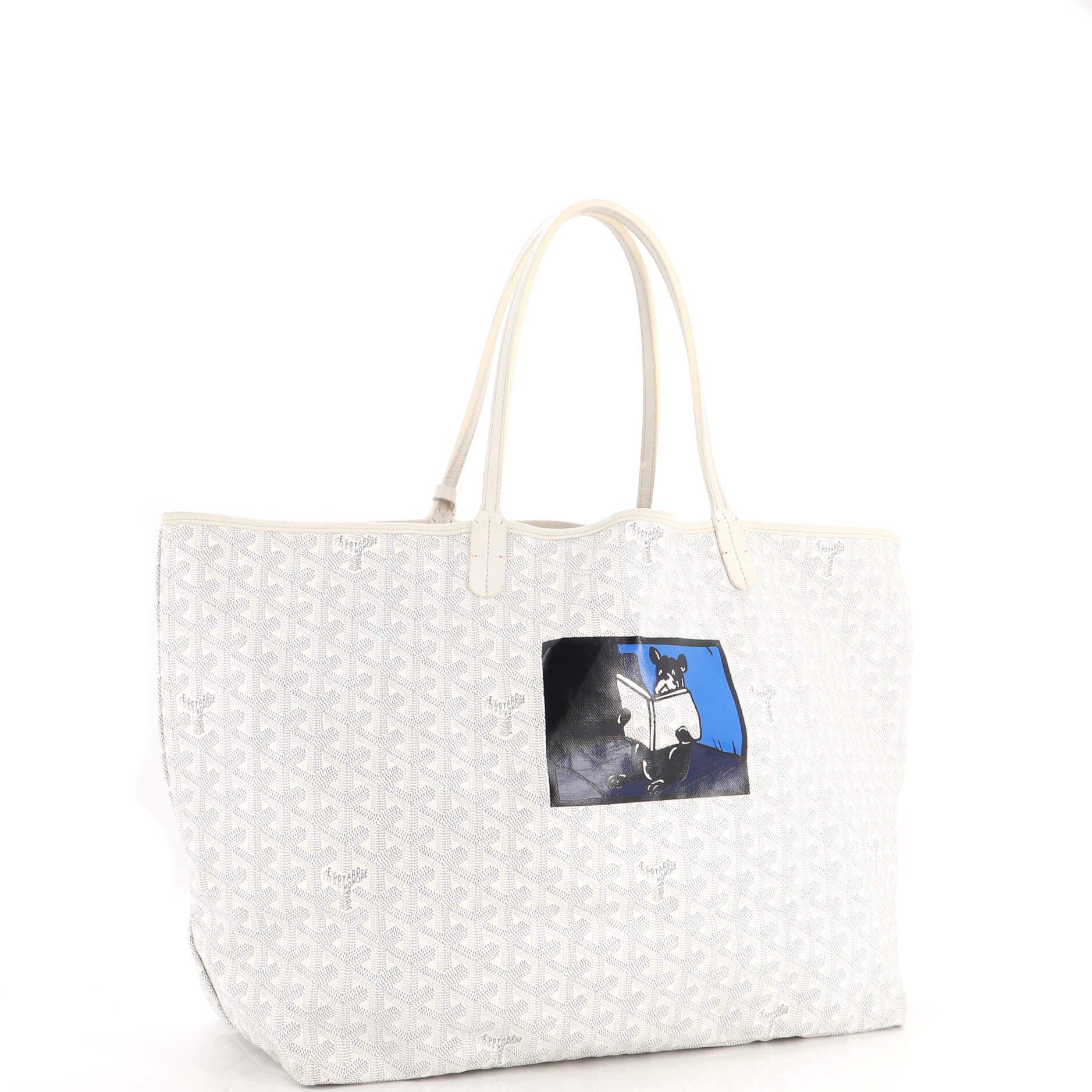 Saint Louis Tote Printed Coated Canvas GM, Alternate, color, White
