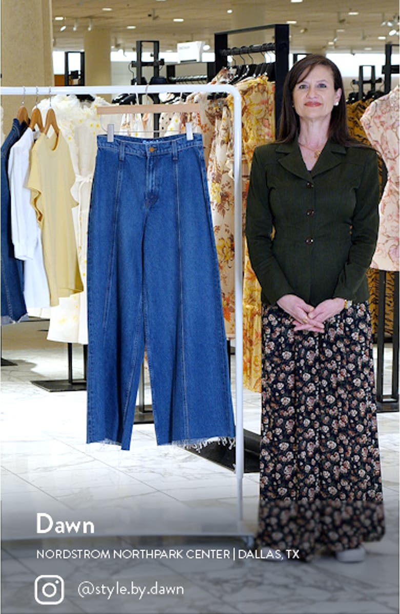 The Lunch Line Sneak High Waist Frayed Hem Wide Leg Jeans, sales video thumbnail