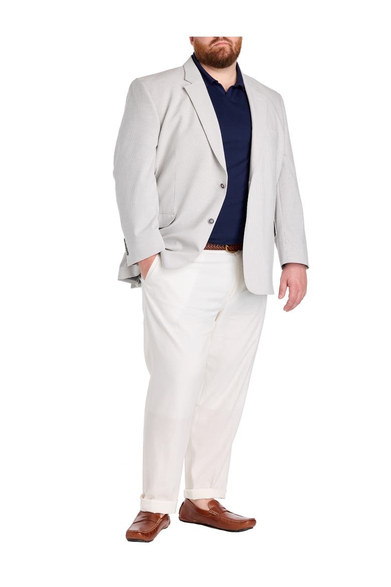 Big & Tall  Striped Seersucker Sport Coat, Alternate, color, GREY
