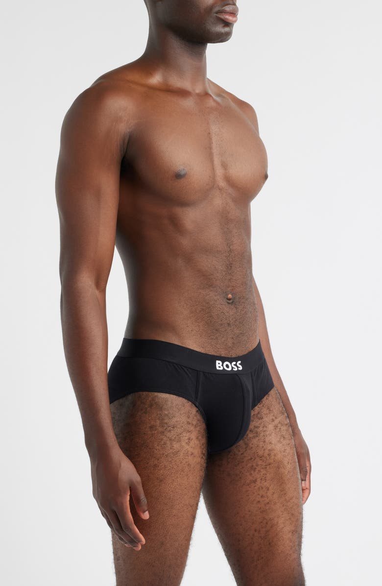 BOSS 3-Pack Power Stretch Cotton Briefs, Alternate, color, Black