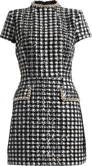 NADINE MERABI Beaded Tweed Minidress