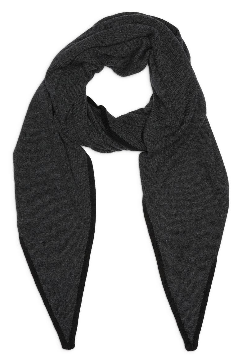 Gauzy Cashmere Fringe Scarf, Main, color, CHARCOAL/ BLACK
