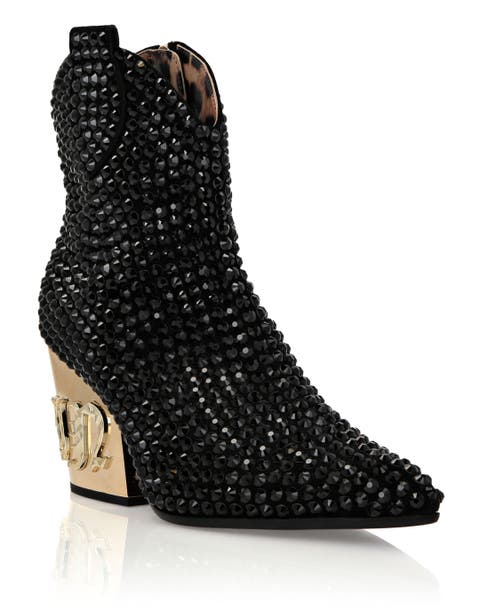Cowboy Mid-Heel Boots  Gothic Plein With Crystals Women