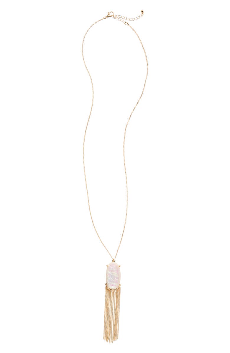 BP. Stone & Tassel Pendant Necklace, Main, color, 