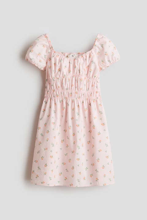 Puff-sleeved Cotton Dress