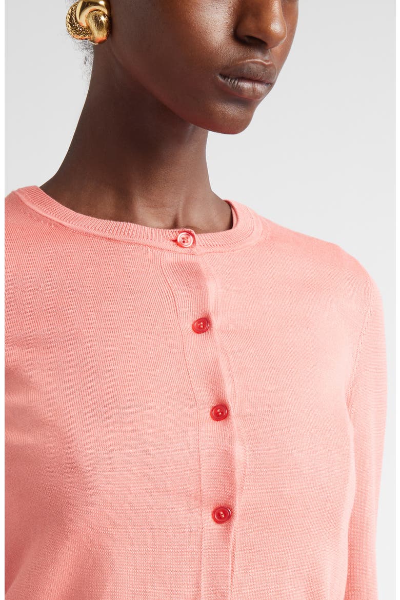 Silk & Cotton Cardigan, Alternate, color, SUNSET