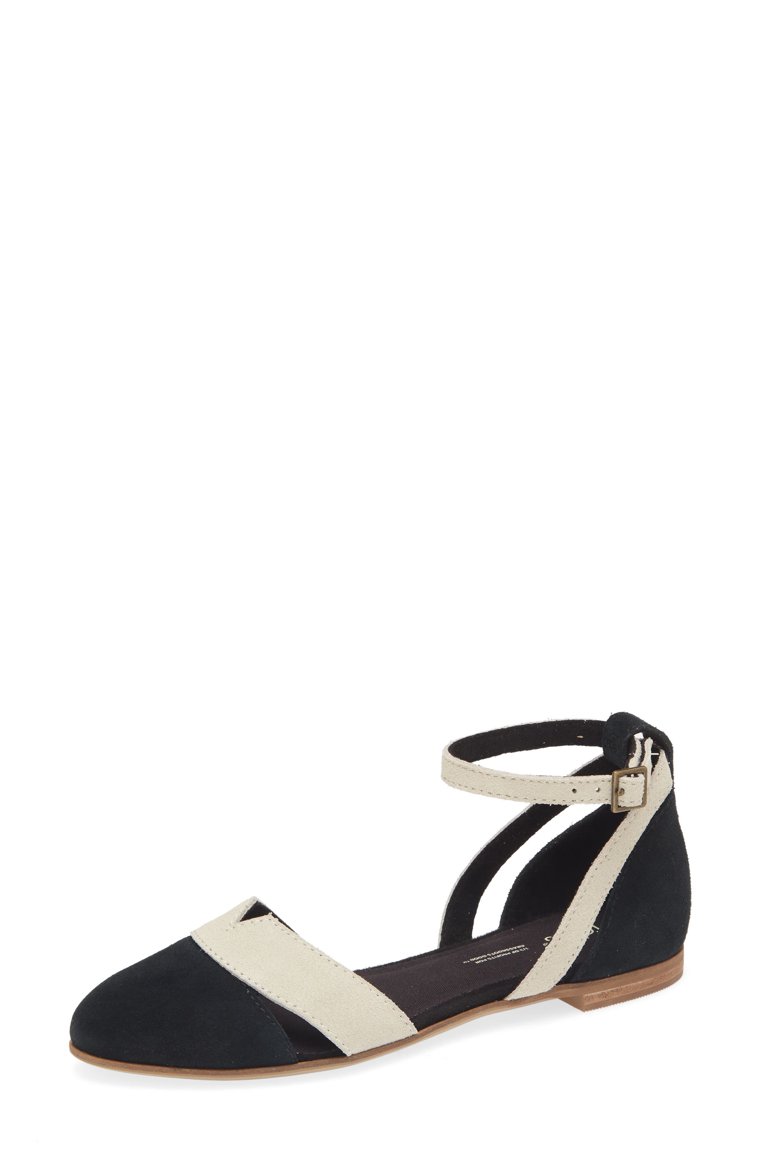 TOMS Juliannah Ankle Strap d'Orsay Flat, Main, color, 
