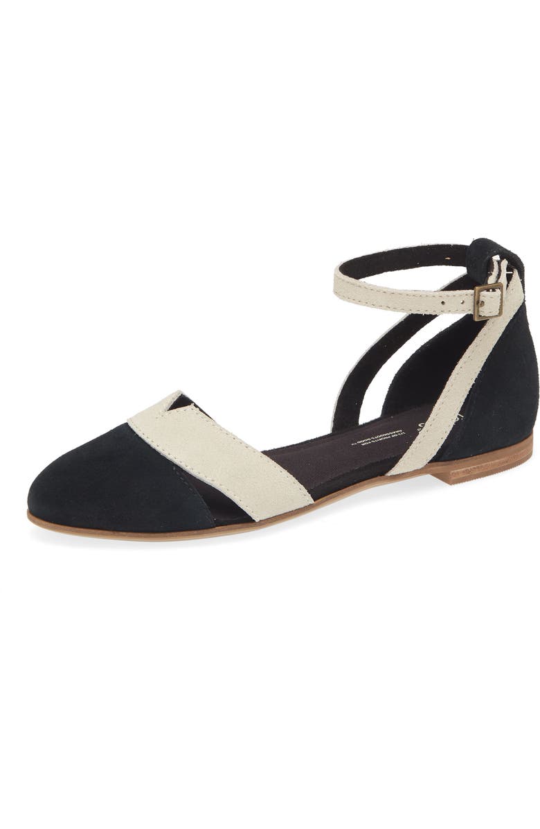 TOMS Juliannah Ankle Strap d'Orsay Flat, Main, color,