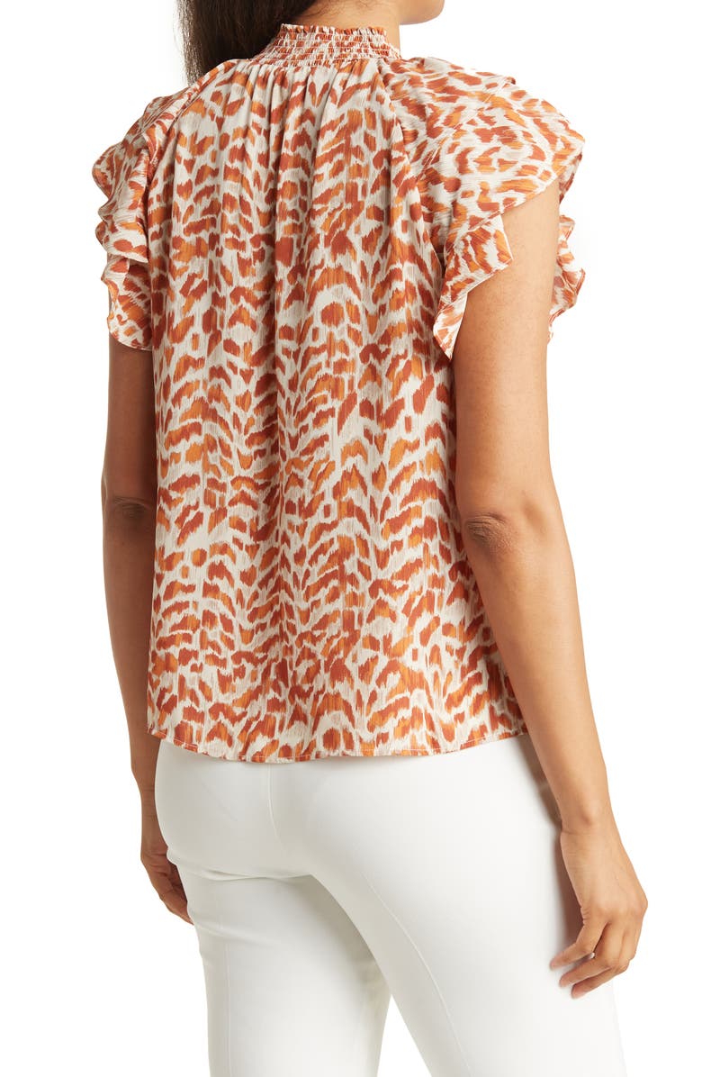 DR2 by Daniel Rainn Mock Neck Ruffle Sleeve Blouse, Alternate, color, 