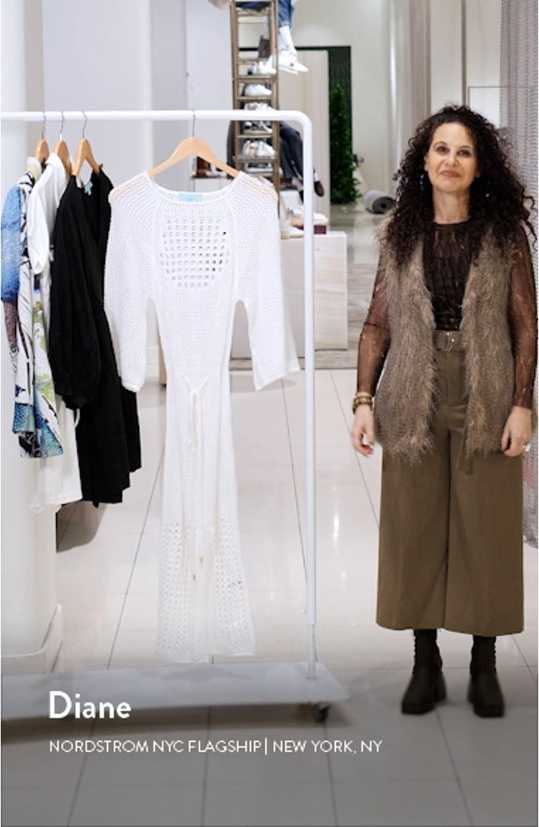 Brooke Open Knit Sheer Cover-Up Dress, sales video thumbnail