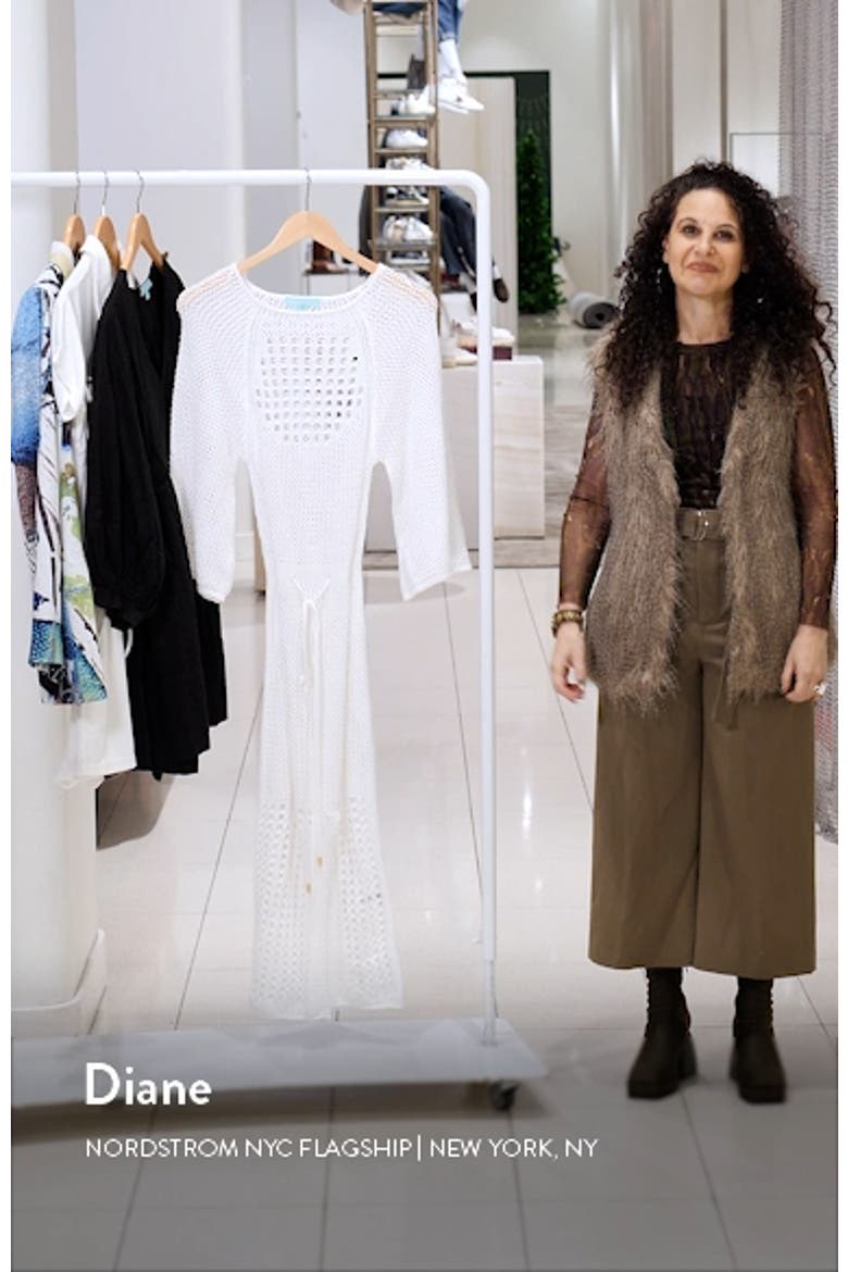 Brooke Open Knit Sheer Cover-Up Dress video