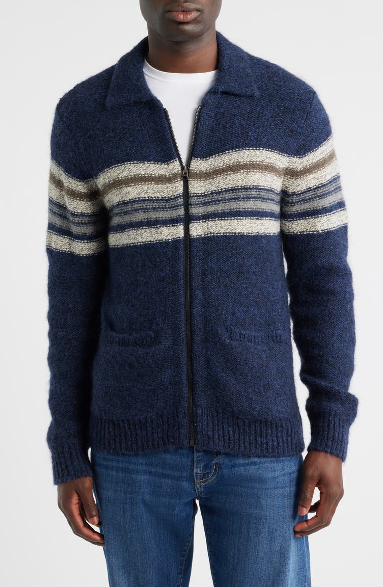 Rails Seldon Stripe Zip-Up Cardigan, Alternate, color, Moon Shadow