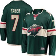 FANATICS Men's Fanatics Brock Faber Green Minnesota Wild Home Breakaway Player Jersey