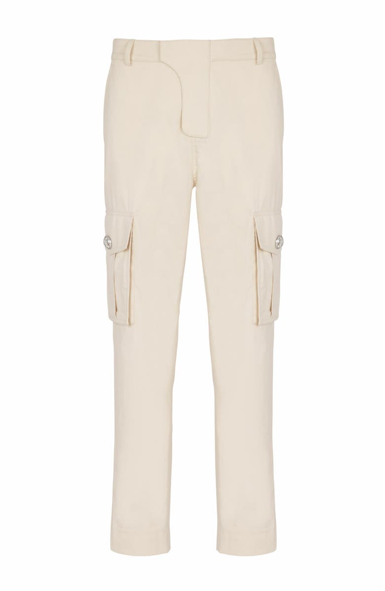 Balmain Cotton Cargo Trousers, Alternate, color, Beige