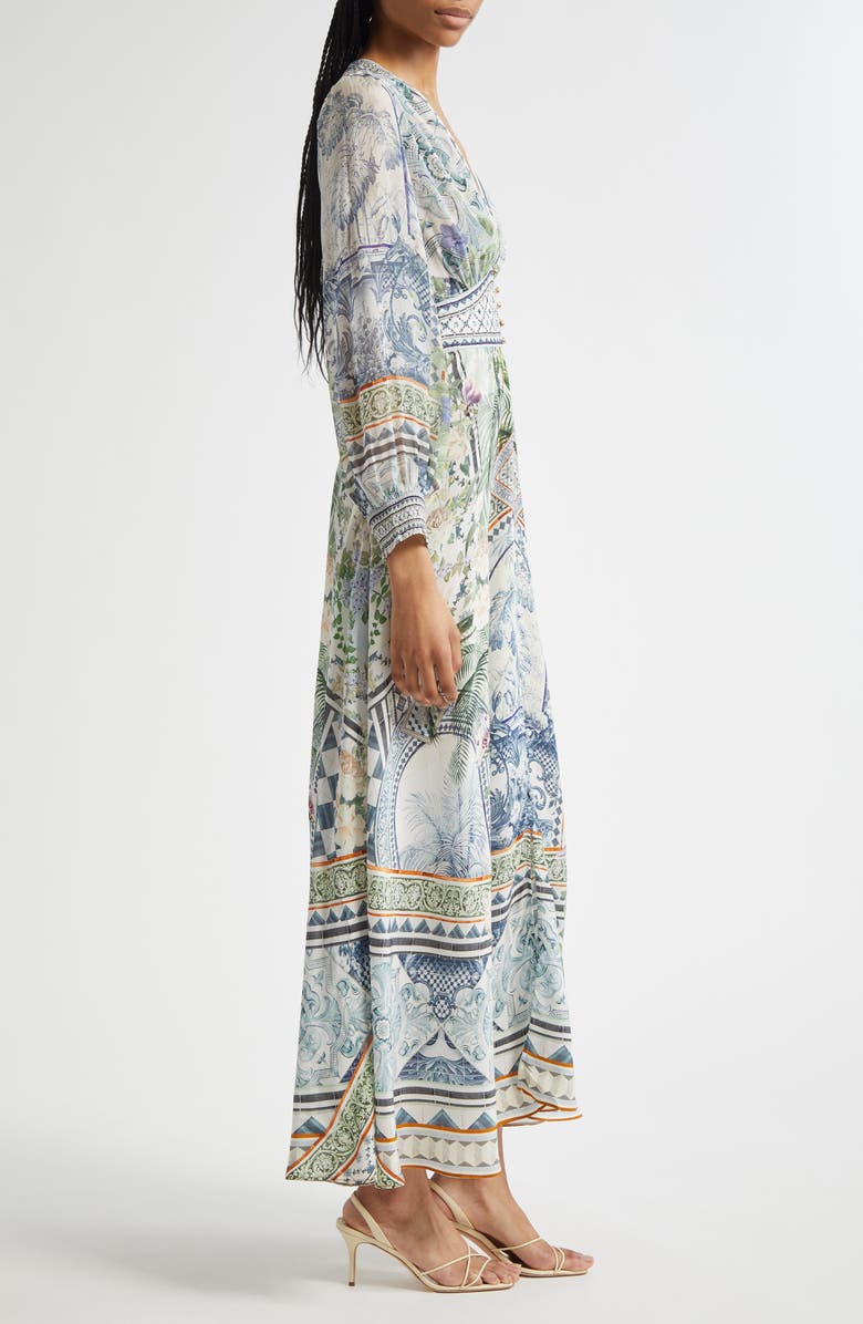 Camilla Button Front Silk Crepe Midi Dress, Alternate, color,