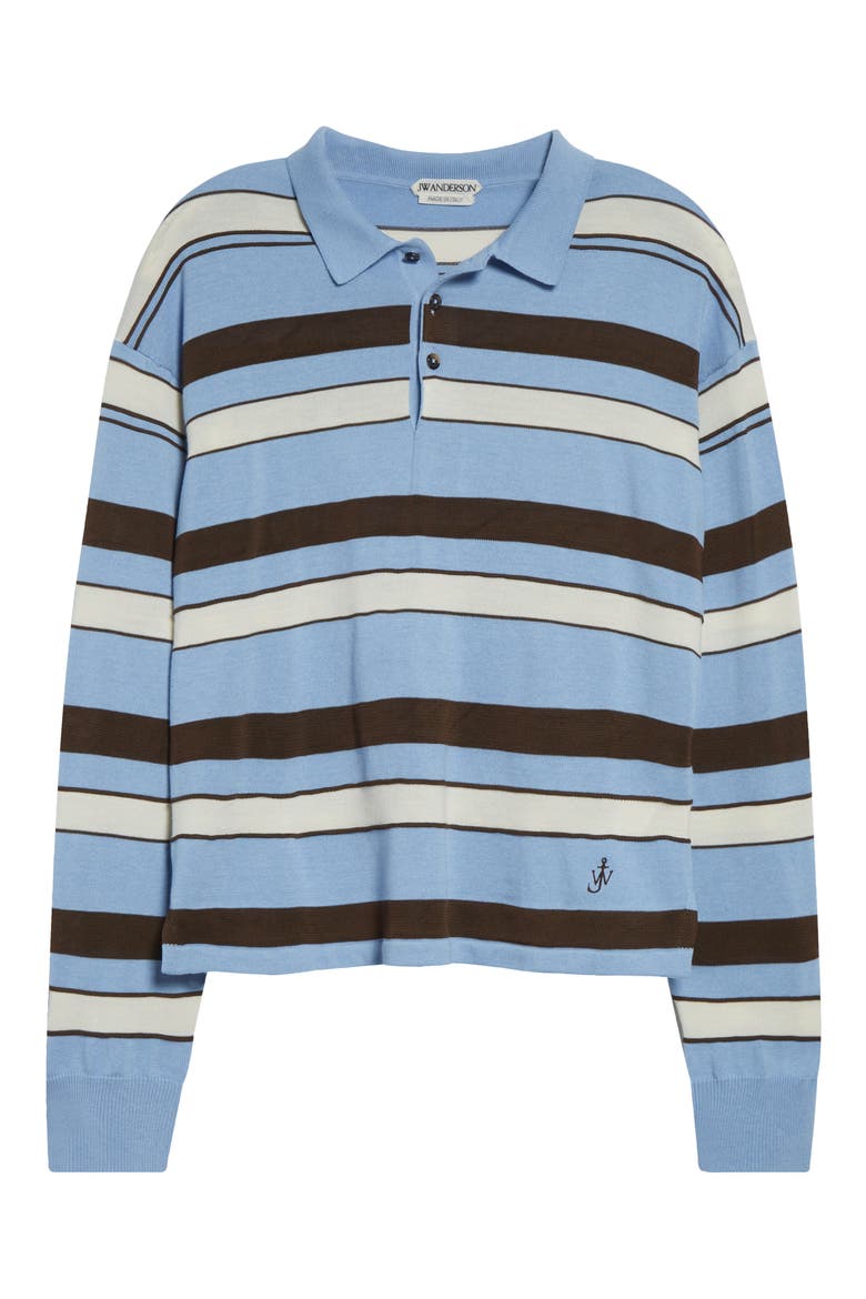 Rugby Stripe Polo Sweater, Alternate, color, MISTY BLUE