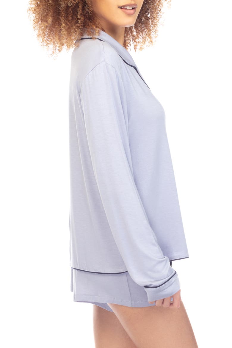 All American Long Sleeve Short Pajamas, Alternate, color, LUNAR