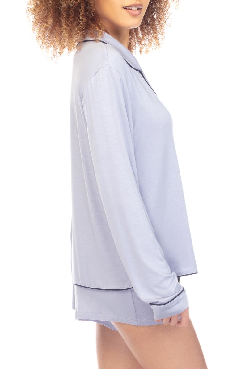 Honeydew All American Long Sleeve Short Pajamas, Alternate, color, Lunar