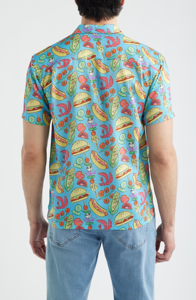 Boardies Barbecue Print Camp Shirt, Alternate, color, Blue