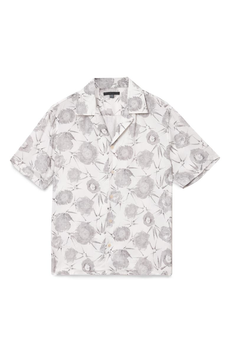 John Varvatos Dan Print Modal Camp Shirt, Alternate, color, White
