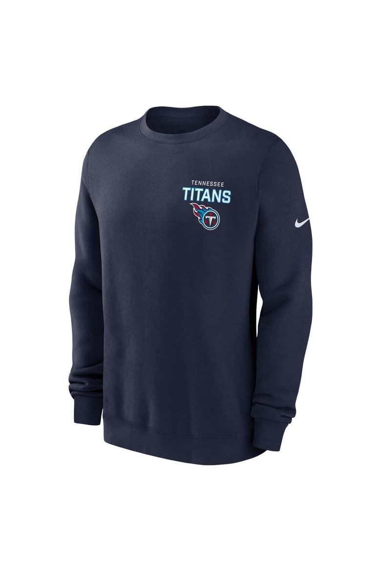 Men's Nike Navy Tennessee Titans Primetime Club Fleece Pullover Sweatshirt, Alternate, color, Navy