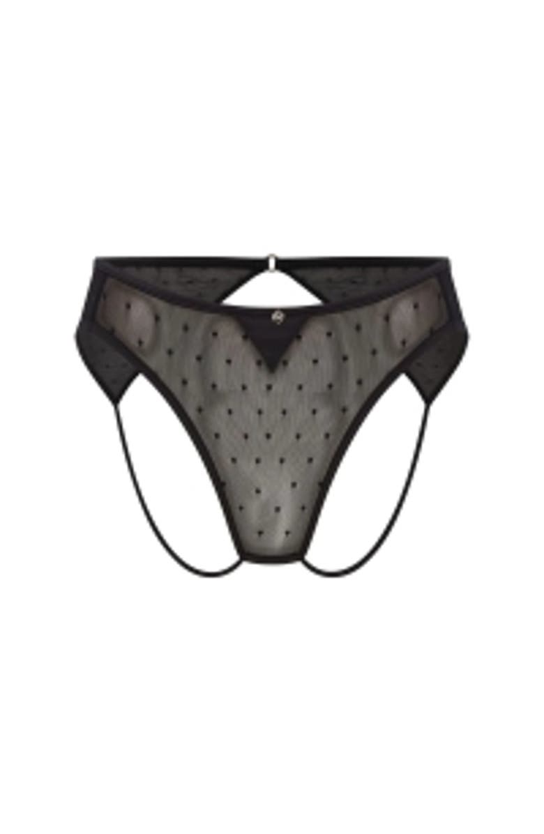 House Of Silk Matilda Ouvert Lace Panties, Alternate, color, Black