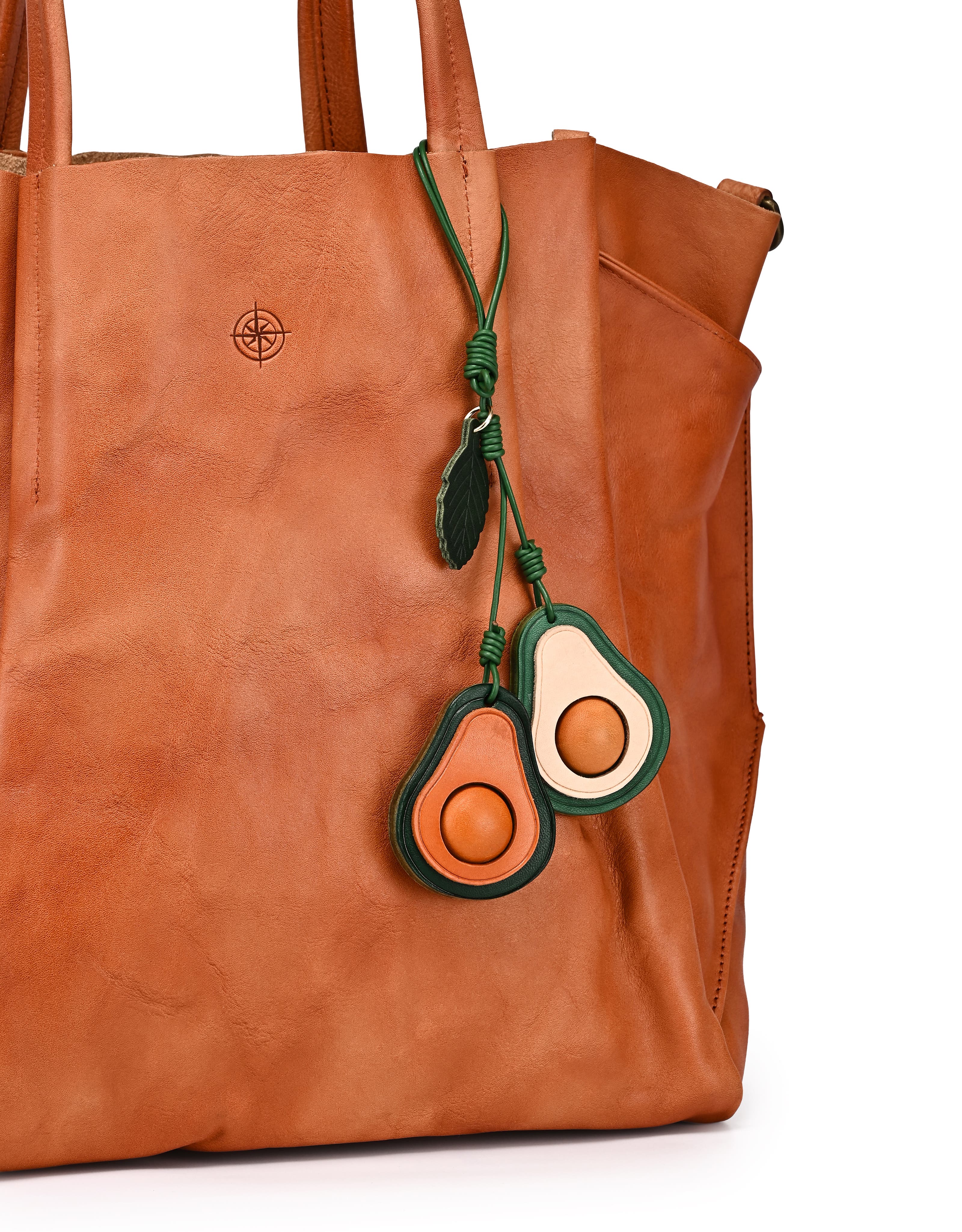 OLD TREND Avo Genuine Leather Botanical Fruit Charm, Alternate, color, Caramel & Beige