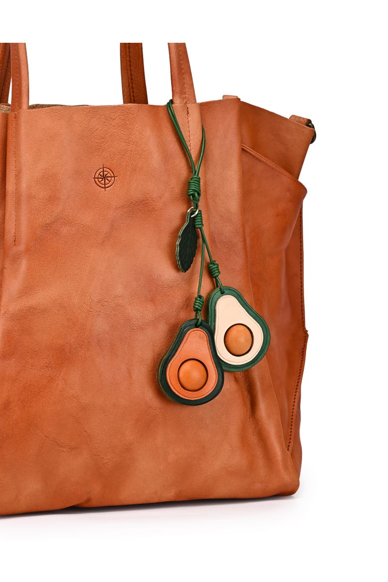 Avo Genuine Leather Botanical Fruit Charm, Alternate, color, Caramel & Beige