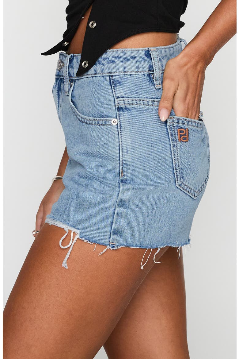 Top Tier Ripped Denim Cutoff Shorts, Alternate, color, LIGHT WASH