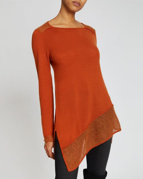 Santorelli Wella Open-knit Asymmetric Sweater In Sedona Orange