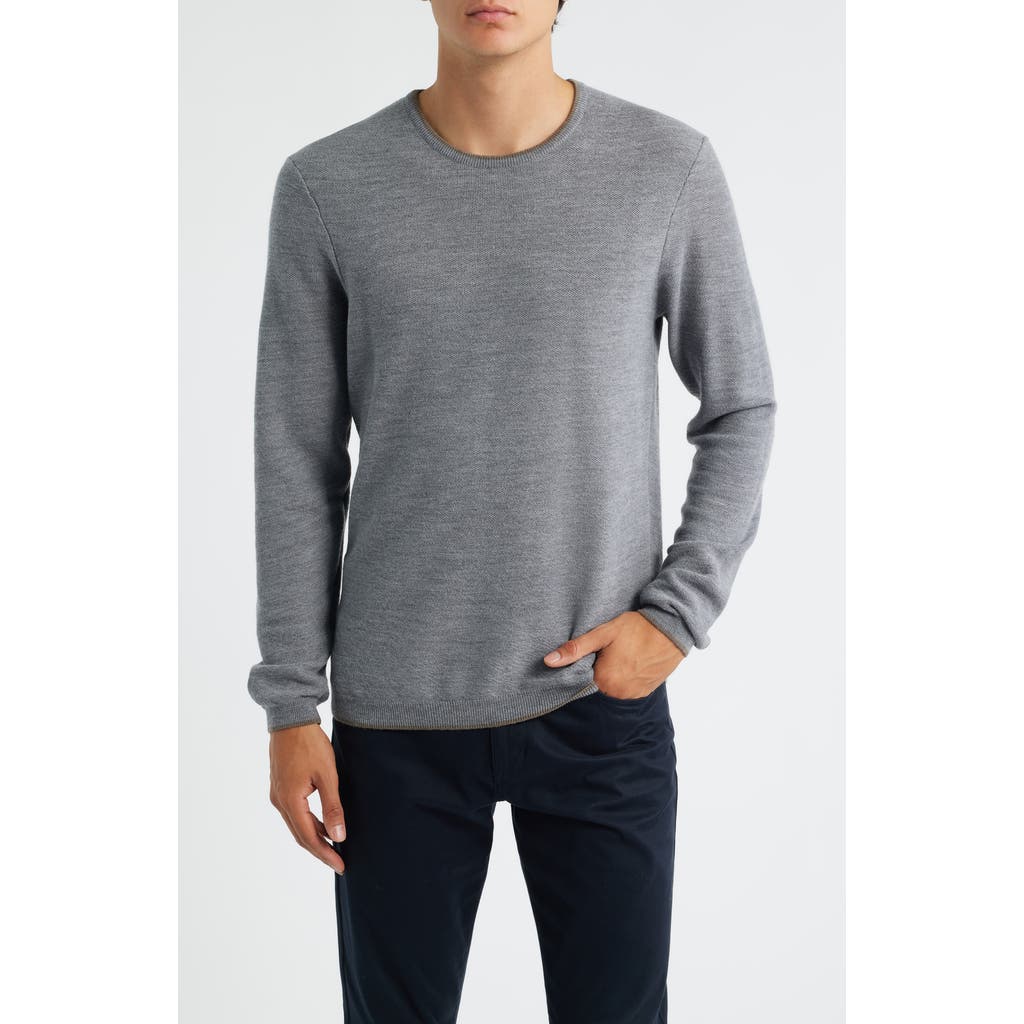 Jack Victor Belvedere Tipped Merino Wool Sweater In Gray