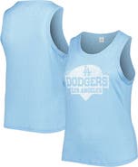 SOFT AS A GRAPE Women's Soft as a Grape Royal Los Angeles Dodgers Plus Size High Neck Tri-Blend Tank Top