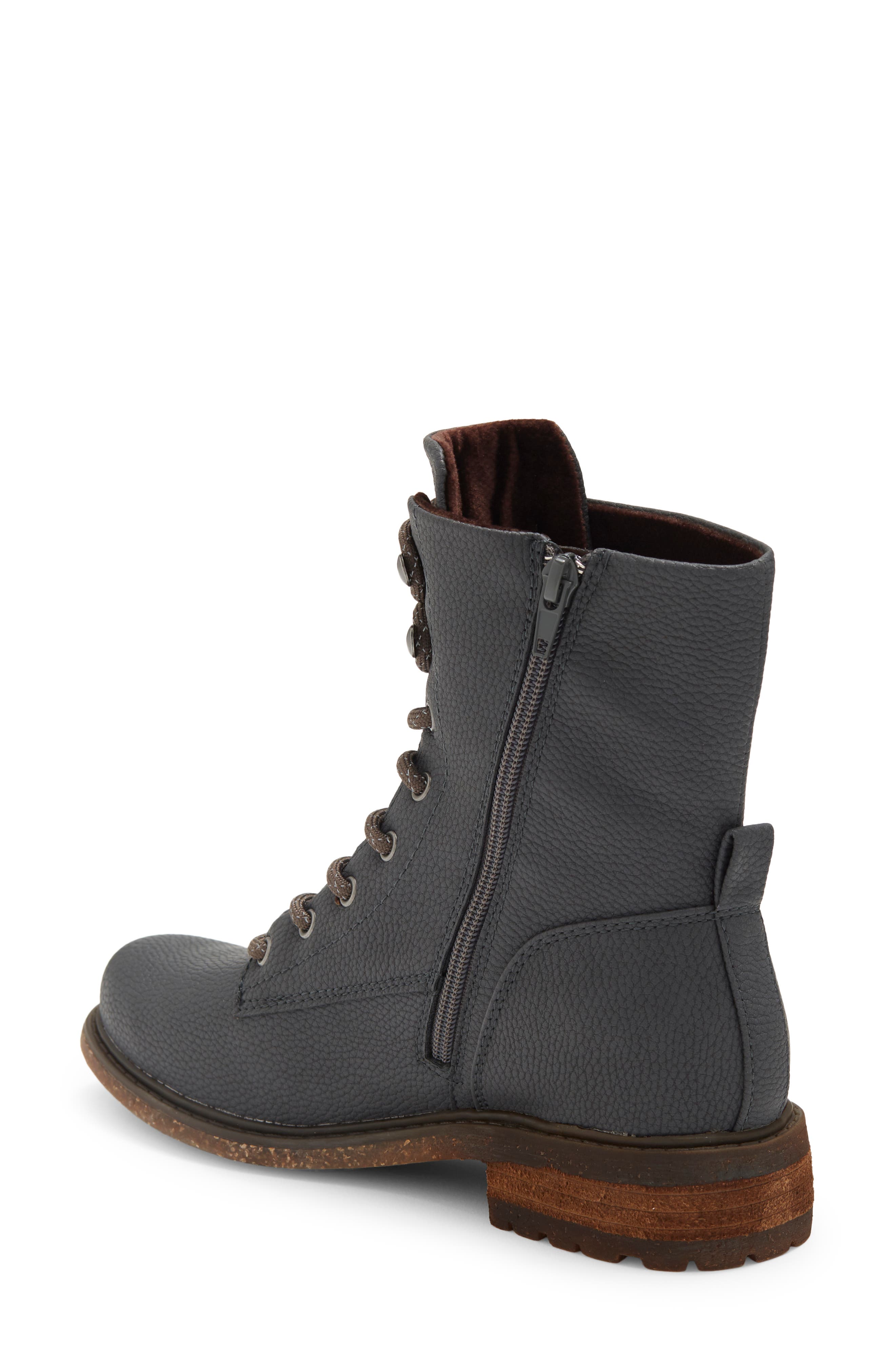 Born Carter Combat Boot, Alternate, color, DARK GREY NUBUCK