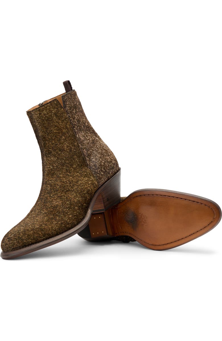 John Varvatos Wainwright Center Seam Genuine Calf Hair Boot, Alternate, color, Teakwood