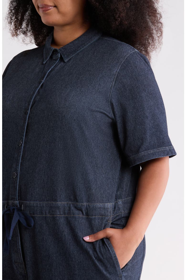 Classic Collar Ankle Jumpsuit, Alternate, color, DARK WASH