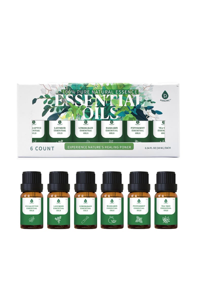 PURSONIC 100% Pure Natural Essence Essential Oils Collection Aromatherapy at Its Finest!, Main, color, Green