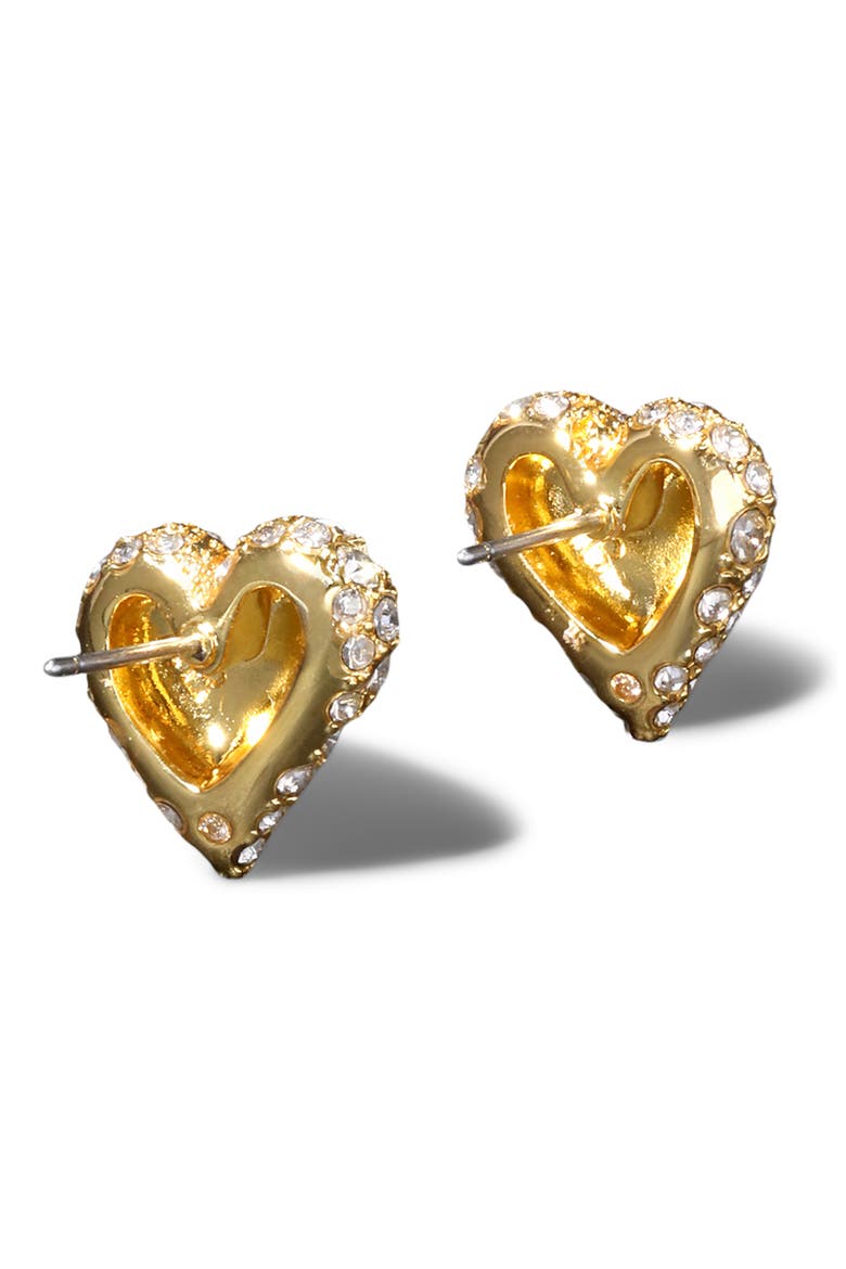 Solanales Crystal Pavé Heart Stud Earrings, Alternate, color, CRYSTALS