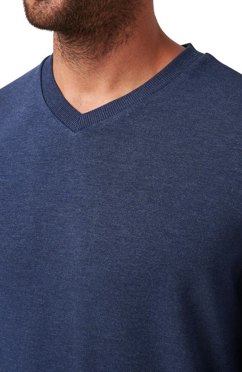 Travismathew Amenities V-neck Sweatshirt In Heather Blue Nights