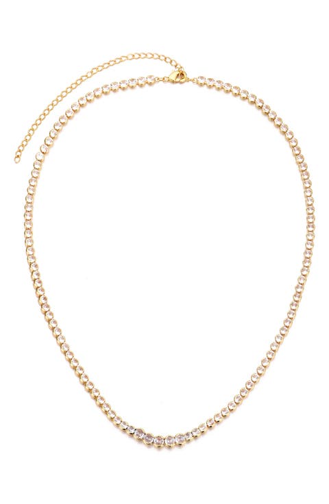 Bezel Crystal Tennis Necklace
