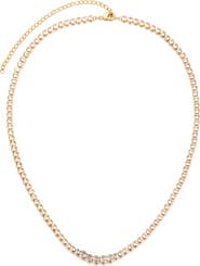 Adornia Bezel Crystal Tennis Necklace