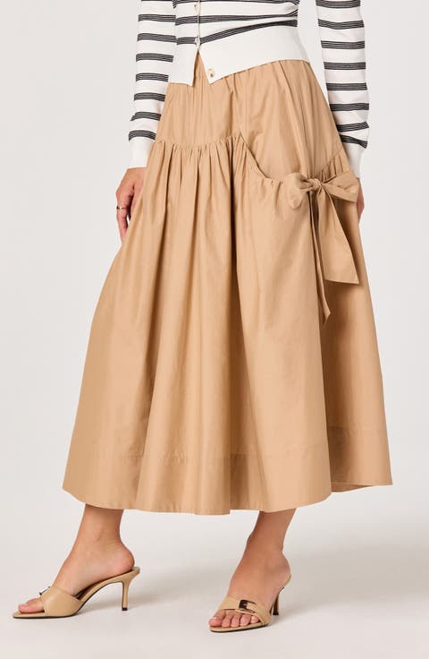 Lylah Bow Detail Cotton Skirt
