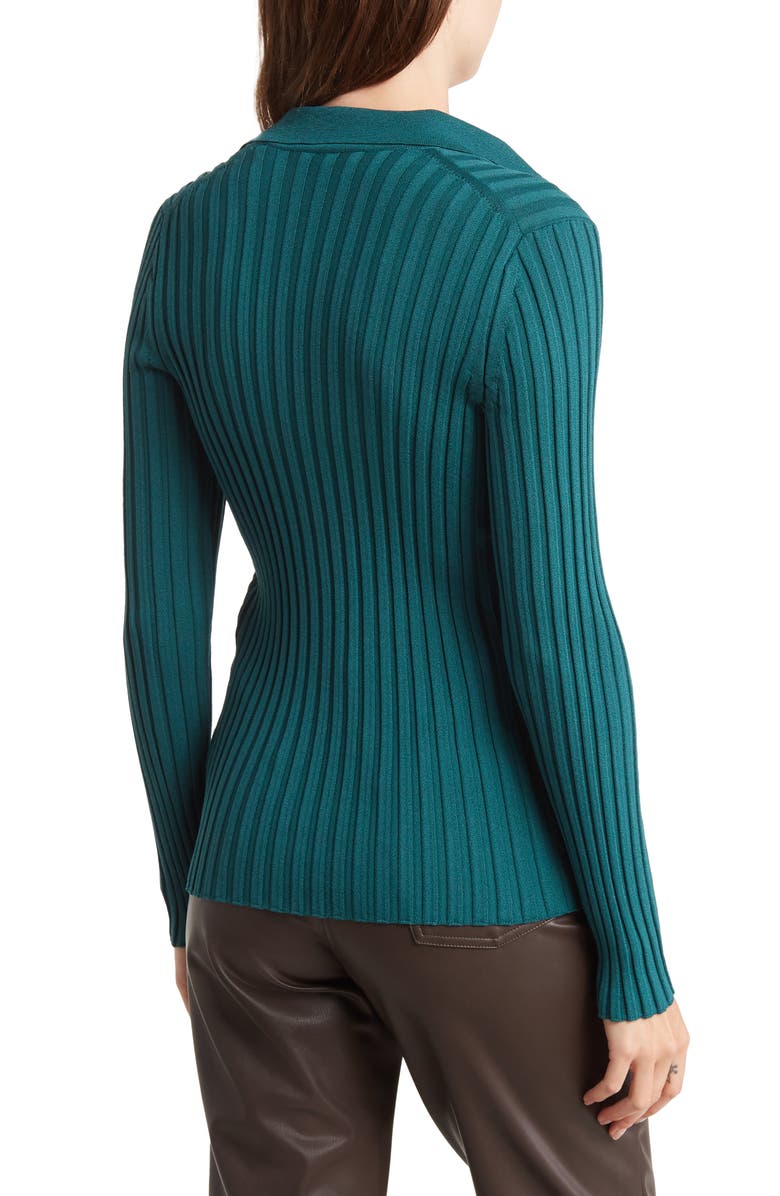 Vince Collar Rib Sweater, Alternate, color, Dk Jade
