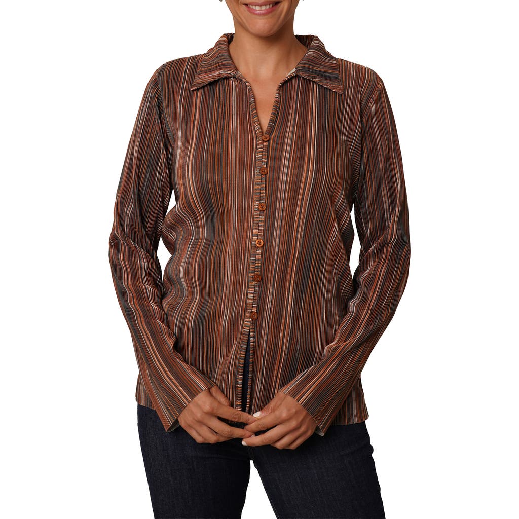 Cyrus Plissé Button-up Shirt In Brown