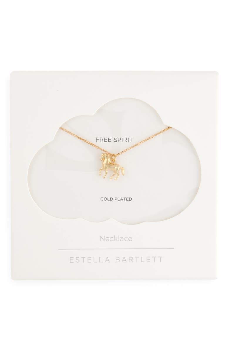 Estella Bartlett Horse Pendant Necklace, Alternate, color, Gold