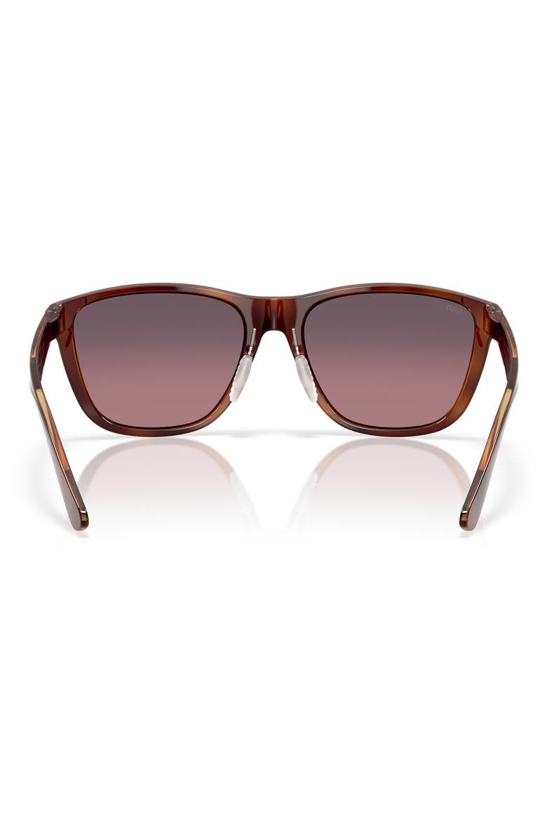 57mm Polarized Rectangular Sunglasses, Alternate, color, TORTOISE/ ROSE GRADIENT 580G