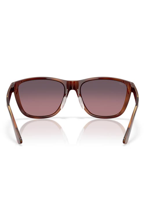 Costa Del Mar 57mm Polarized Rectangular Sunglasses In Tortoise/rose Gradient 580g