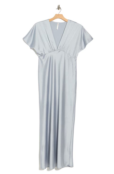 V-Neck Satin Dress (Plus Size)